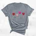 thumbnail image 1 of Sakmal Ladies Tops Gray Short Sleeve Crew Neck Love Heart T-Shirts Ladies Shirts and Tops, 1 of 4