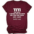 thumbnail image 1 of Sakmal Ladies Tops Clearance Under $5 Short Sleeve Red Crew Neck Quotes T-Shirts Plus Size Ladies Shirts, 1 of 5