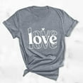 thumbnail image 1 of Sakmal Ladies Tops Plus Size Gray Short Sleeve Love Heart Crew Neck T-Shirts Plus Size Ladies Shirts, 1 of 4