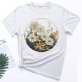 thumbnail image 1 of Sakmal Ladies Tops and Blouses Short Sleeve White Crew Neck Flower Graphic T-Shirts Essentials Women'S, 1 of 3