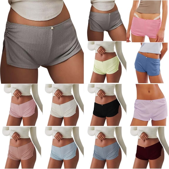 Sakmal Ladies Underwear Panties Boyshorts Boxers Seamless Panties Black Soft Ladies Underwear L