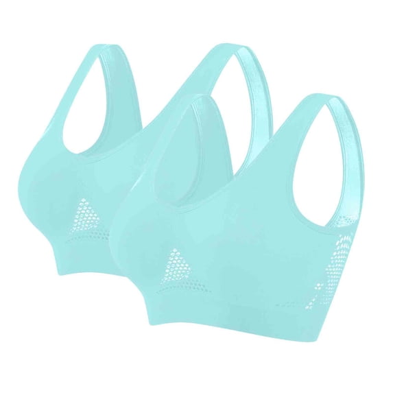 Sakmal Lift Womens Sports Bras Bralette Blue Plus Size Compression T-Shirt Bras for Ladie XL
