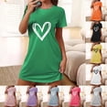thumbnail image 1 of Sakmal Lightweight Moomoo Nightgownss for Women Short Sleeve Love Valentines Pajama Dress Heart Print Short Ladies Nightgown L, 1 of 5