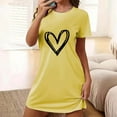 thumbnail image 1 of Sakmal Lightweight Womens Moomoo Nightgowns Love Valentines Short Sleeve Sleepwear Heart Print Short Womens Nightgown S, 1 of 5