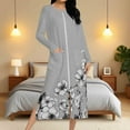 thumbnail image 1 of Sakmal Long Length Women Robes Plus Size Zip Front Satin Sleepwear for Women Soft Womens Robe with Pockets, 1 of 9