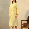 thumbnail image 1 of Sakmal Long Length Womens Robes Plus Size Waffle Lightweight Bathrobe for Women Soft Yellow Women Robe M, 1 of 5