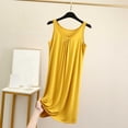 thumbnail image 1 of Sakmal Long Moomoo Sleepwear for Women Lightweight Cotton Yellow Nightwear Plain Sleeveless Sleep Tanks for Women, 1 of 5