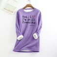 thumbnail image 1 of Sakmal Long Sleeve Ladies Tops Under $5 Crew Neck Quotes Fleece Tunic Ladies Shirts and Tops, 1 of 5