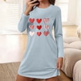 thumbnail image 1 of Sakmal Long Sleeve Moomoo Nightgownss for Women Valentines Love Lightweight Pajama Dress Knee Length Heart Print Womens Nightgown 2X, 1 of 6