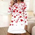 thumbnail image 1 of Sakmal Long Sleeve Mumu Nightgownss for Women Valentines Cute Love Loungewear Knee Length Heart Print Womens Nightgown L, 1 of 6