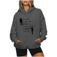 thumbnail image 1 of Sakmal Long Sleeve Plus Size Tops for Women Gray Quotes Hoodies V-Neck Sweatshirts Womens Shirts Plus Size, 1 of 5