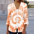 thumbnail image 1 of Sakmal Long Sleeve Sleeve Spring Coats for Women Casual Lightweight Orange Cardigan Loose Fit Tie Dye Jackets for Girls, 1 of 5
