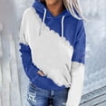 thumbnail image 1 of Sakmal Long Sleeve Tops for Women Trendy Blue Dropped Shoulder Patchwork Crew Neck Hoodies Womens Shirts, 1 of 4