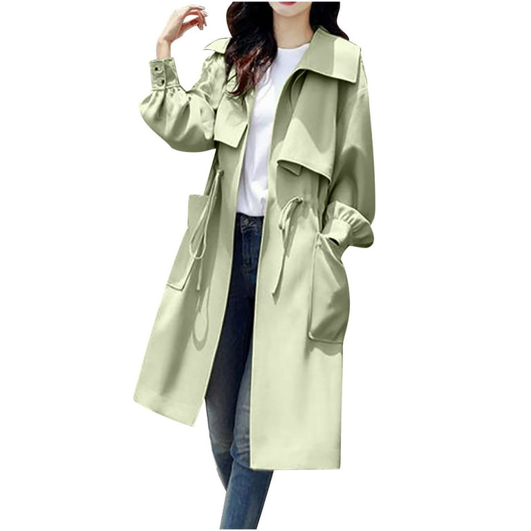 Sakmal Long Sleeve Winter Coats for Women Plus Size Green Casual