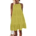 thumbnail image 1 of Sakmal Loose Fit Summer Dresses for Women Under $10 Comfy Solid Basic Sleeveless Yellow Comfort Fit Maxi Shift Dress, 1 of 6