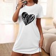 thumbnail image 1 of Sakmal Loose Sleepwear for Women Comfy Cloud-Like White Nightwear Short Heart Print Short Sleeve Crew Neck Nightgowns S-2XL, 1 of 5