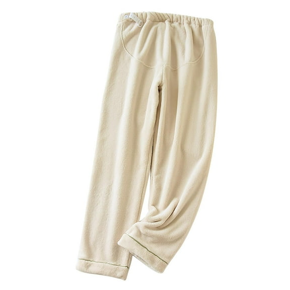 Sakmal Lounge Pants for Women Plus Size Flannel Fleece Sleepwear Lightweight White Womens Sleep Pants L