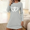 thumbnail image 1 of Sakmal Love Moo Moos for Women Nightgowns Long Sleeve Valentines Lightweight Pajama Sleep Dress Heart Print Knee Length Ladies Nightgown M, 1 of 6