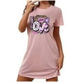 thumbnail image 1 of Sakmal Love Moomoo Nightgownss Women Valentines Short Sleeve Lightweight Sleepwear Heart Print Short Womens Nightgown XL, 1 of 4