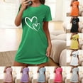 thumbnail image 1 of Sakmal Love Moomoo Nightgownss for Women Valentines Soft Short Sleeve House Dress Short Heart Print Womens Nightgown L, 1 of 5