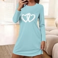 thumbnail image 1 of Sakmal Love Mumu Nightgownss for Women Long Sleeve Valentines Soft Sleepshirt Heart Print Knee Length Ladies Nightgown S, 1 of 6