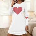 thumbnail image 1 of Sakmal Love Mumu Nightgownss for Women Valentines Long Sleeve Lightweight Sleepshirt Heart Print Knee Length Ladies Nightgown 2X, 1 of 5