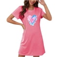 thumbnail image 1 of Sakmal Love Womens Moomoo Nightgowns Cute Short Sleeve Valentines Nightwear Heart Print Short Ladies Nightgown L, 1 of 4