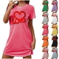 thumbnail image 1 of Sakmal Love Womens Moomoo Nightgowns Short Sleeve Valentines Soft Sleepshirt Heart Print Short Nightgowns for Women L, 1 of 5