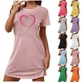 thumbnail image 1 of Sakmal Love Womens Moomoo Nightgowns Soft Valentines Short Sleeve Nightwear Heart Print Short Womens Nightgown L, 1 of 5