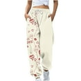 thumbnail image 1 of Sakmal Womens Sweatpants High Waisted Love Valentines Joggers Pants Beige Heart Print Stretchy Running Joggers for Women L, 1 of 4