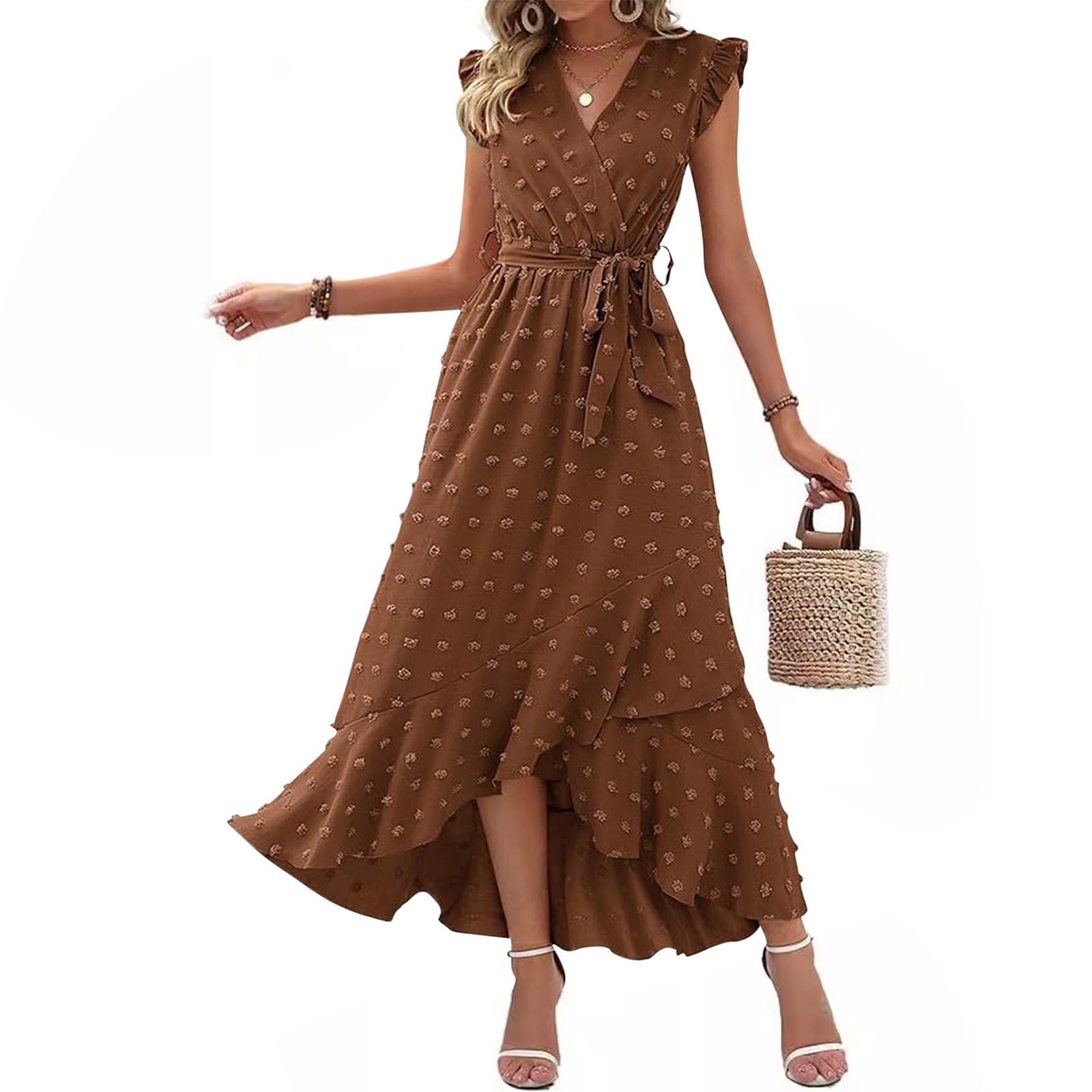 women's a line summer dresses miduo Short Sleeve V Neck Tie Front Satin Fashion 2025 Midi Dresses Cocktail Party Bridesmaid Pleated Dresses S Army Green at Amazon Women's Clothing store This dress looks great and relaxed on a beautiful summer day Sakmal Maxi Casual Summer Dresses