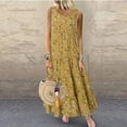 thumbnail image 1 of Sakmal Maxi Summer Dresses for Women 2024 Yellow Dresses Cotton and Linen Oversize Sleeveless Boho Tiered Skirts for Women Trendy, 1 of 9