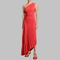 thumbnail image 1 of Sakmal Maxi Womens Dresses Spring Shift Red Wedding Guest One Shoulder Dress Pleated Sleeveless Dresses, 1 of 7