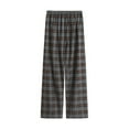 thumbnail image 1 of Sakmal Men'S Pants Regular and Big & Tall Sizes Brown Pajama Cropped Plaid Flat-Front Comfy Mens Trousers, 1 of 2
