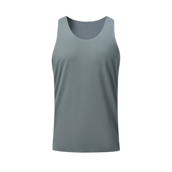 Sakmal Men'S Tank Tops Gray Gray Crew Neck Gradient Camisole Stringer Lightweight Muscle Breathable Mens Sleeveless Tee Shirts