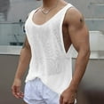 thumbnail image 1 of Sakmal Men Tank Tops White Crew Neck White Camisole Solid Lightweight Loose Fit Knit Tunic Tops, 1 of 8