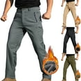 thumbnail image 1 of Sakmal Men's Cargo Pants Straight Leg Fleece Lined Work Regular Stretch Black Men's Pants L, 1 of 9
