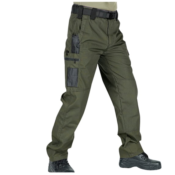 Sakmal Men's Cargo Pants Work Straight Leg Multi Pockets Green Relaxed Fit Men's Pants S