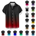 thumbnail image 1 of Sakmal Men's and Big Men's Button Down Shirts Breathable Short Sleeve Tshirts Gradient Green Mens Shirts L, 1 of 6