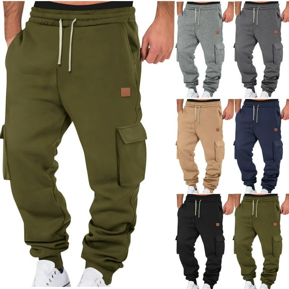 Sakmal Men's and Big Men's Jogger Sweatpants Elastic Bottom Athletic Pants Lihtweight Green Running Mens Sweatpants L