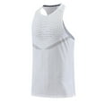 thumbnail image 1 of Sakmal Mens Big and Tall Tank Tops White White Crew Neck Camisole Muscle Solid Stringer Sports Men Sleeveless T Shirts, 1 of 4
