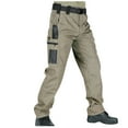 thumbnail image 1 of Sakmal Mens Cargo Pants Straight Leg Khaki High Waisted Relaxed Fit Casual Mens Pants M, 1 of 7