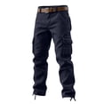 thumbnail image 1 of Sakmal Mens Cargo Pants Work Straight Leg Multi Pockets Blue Men's Pants, 1 of 4