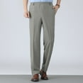 thumbnail image 1 of Sakmal Mens Khaki Pants Dress Straight Leg Green Classic Fit Stretch Chino Pants Men XL, 1 of 9