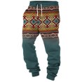thumbnail image 1 of Sakmal Mens Pants Blue Sweatpants Cropped Graphic Workout Slim-Fit Drawstring Trendy Trouser for Men, 1 of 5