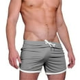 thumbnail image 1 of Sakmal Mens Shorts Beach Breathable Gray Active Fit Solid Sexy Workout Big and Tall Pants for Men, 1 of 4
