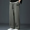 thumbnail image 1 of Sakmal Mens Sweatpants Wide Leg Open Bottom Baggy Pants Spring Outdoor Activity Gray Mens Sweatpants 4XL, 1 of 7