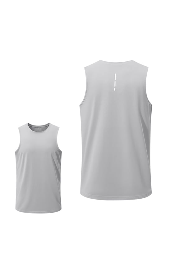 Mens Tank Tops Gray Gray Crew Neck Lightweight Muscle Camisole Stringer Solid Breathable Men Sleeveless T Shirts