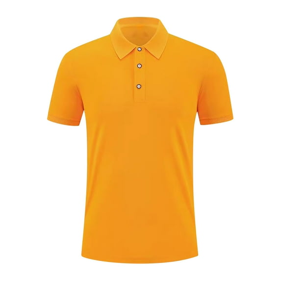 Sakmal Mens Tshirts Short Sleeve Collared Yellow Solid Classic Henley Style Three Button Henley Closure Tops for Value Pack