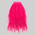 thumbnail image 1 of Sakmal Midi Skirt Pink Ruffle Tulle Tiered Solid Skirts for Women, 1 of 5